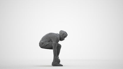 realistic 3D people man sport, render-ready for V-Ray and Corona, FBX OBJ, wireframe side view