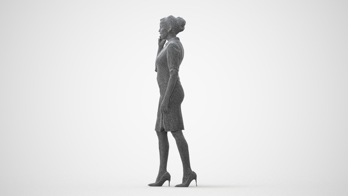 3D people model woman hospitality, scanned human for 3ds Max rendering, square thumbnail