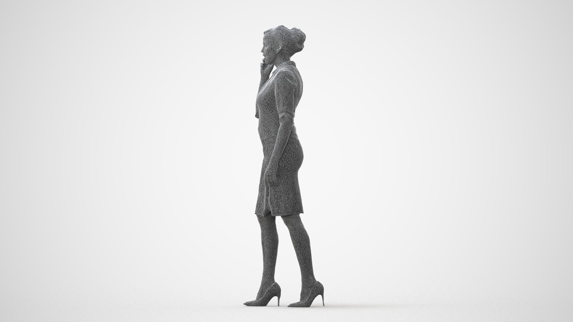 3D people model woman hospitality, scanned human for 3ds Max rendering, square thumbnail