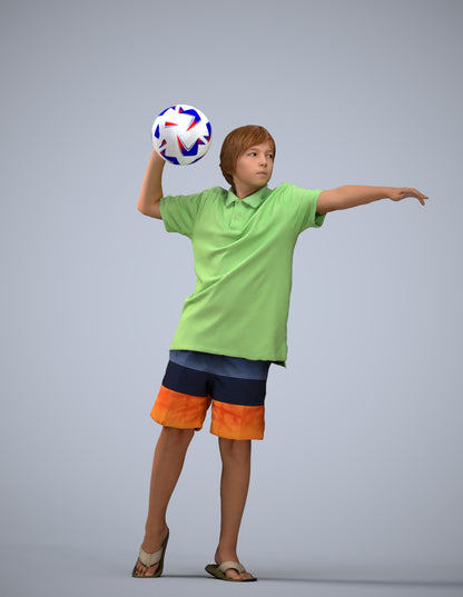 3D people model boy sport kids, scanned human for 3ds Max rendering