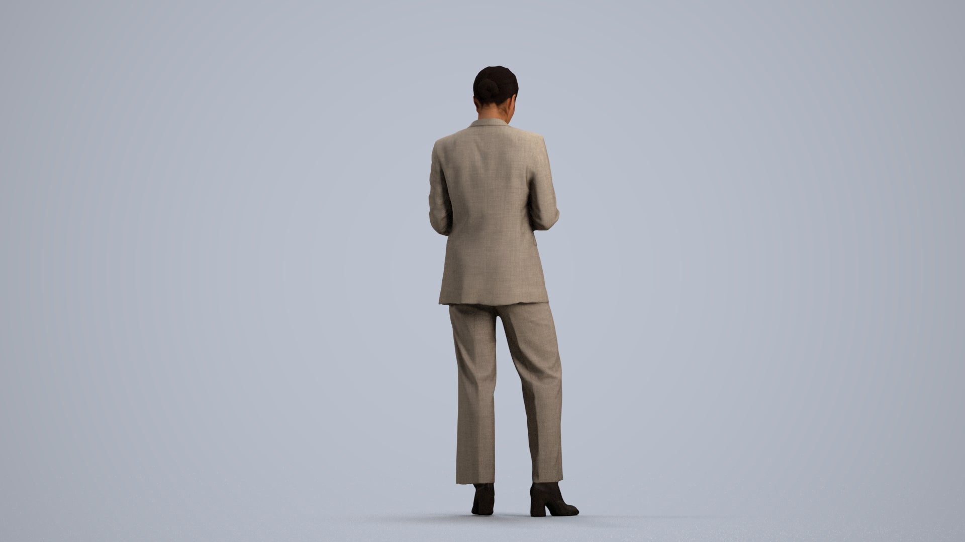 scanned 3D woman business, photogrammetry people for Enscape and V-Ray, front view render