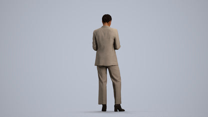 scanned 3D woman business, photogrammetry people for Enscape and V-Ray, front view render