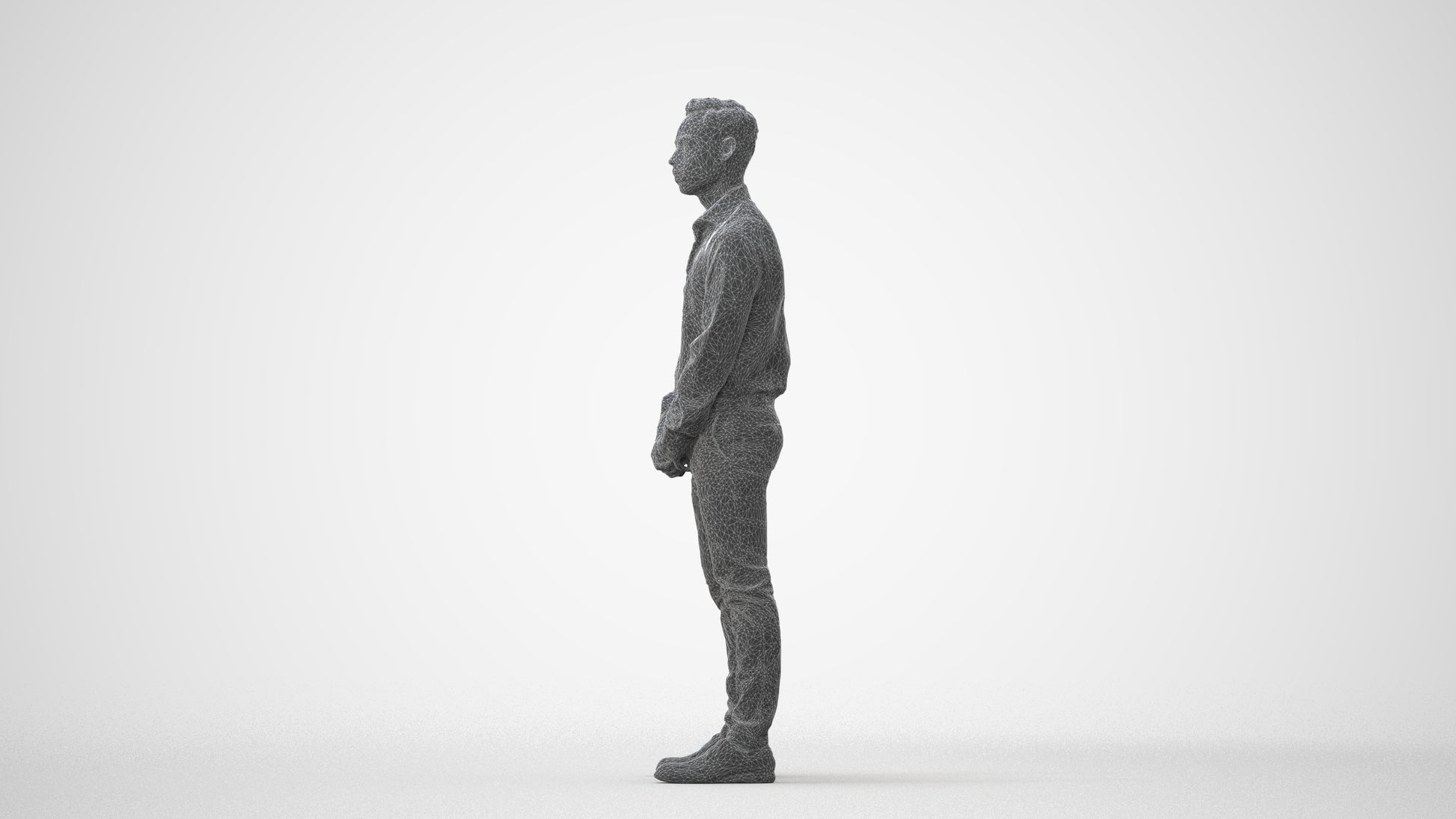 photogrammetry 3D man business standing, realistic human model archviz FBX, square thumbnail