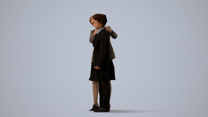 photogrammetry 3D girl kids, realistic human model archviz FBX, three-quarter view render