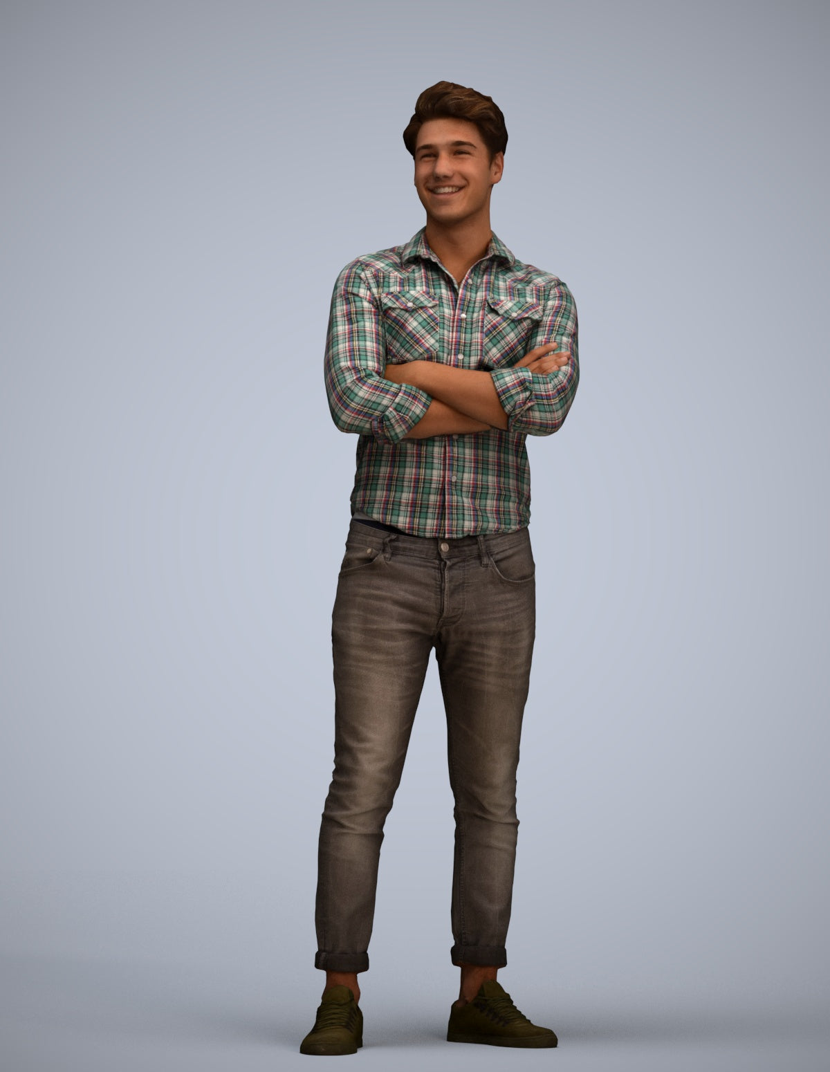 realistic 3D man casual mix, scanned archviz people for Blender and 3ds Max