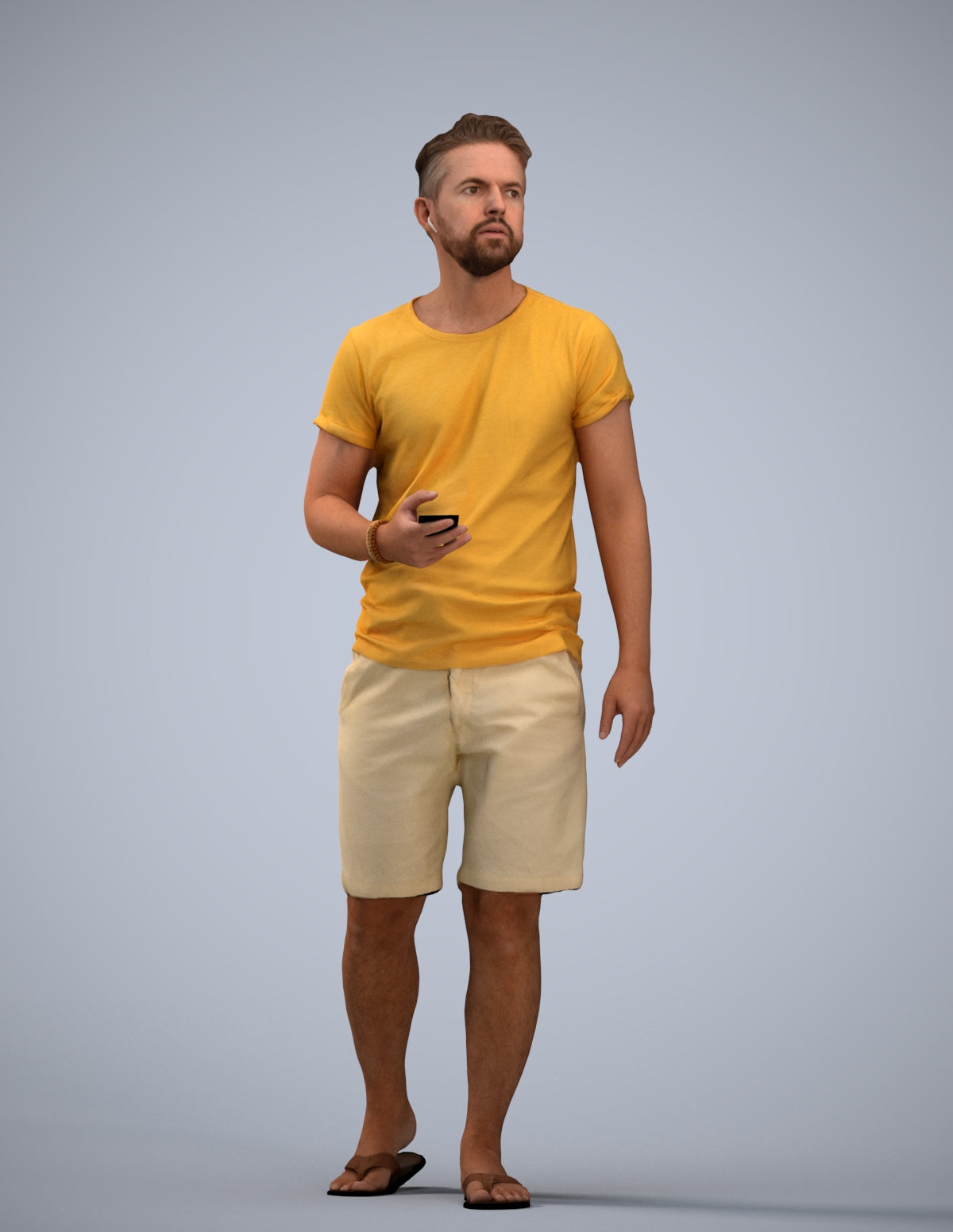 3D scanned man walking, photorealistic archviz people for Enscape and SketchUp