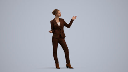 3D scanned woman business, photorealistic archviz people for Enscape and SketchUp, standing pose render
