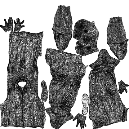 realistic 3D human man casual walking, archviz people FBX OBJ for Blender, wireframe top-down view