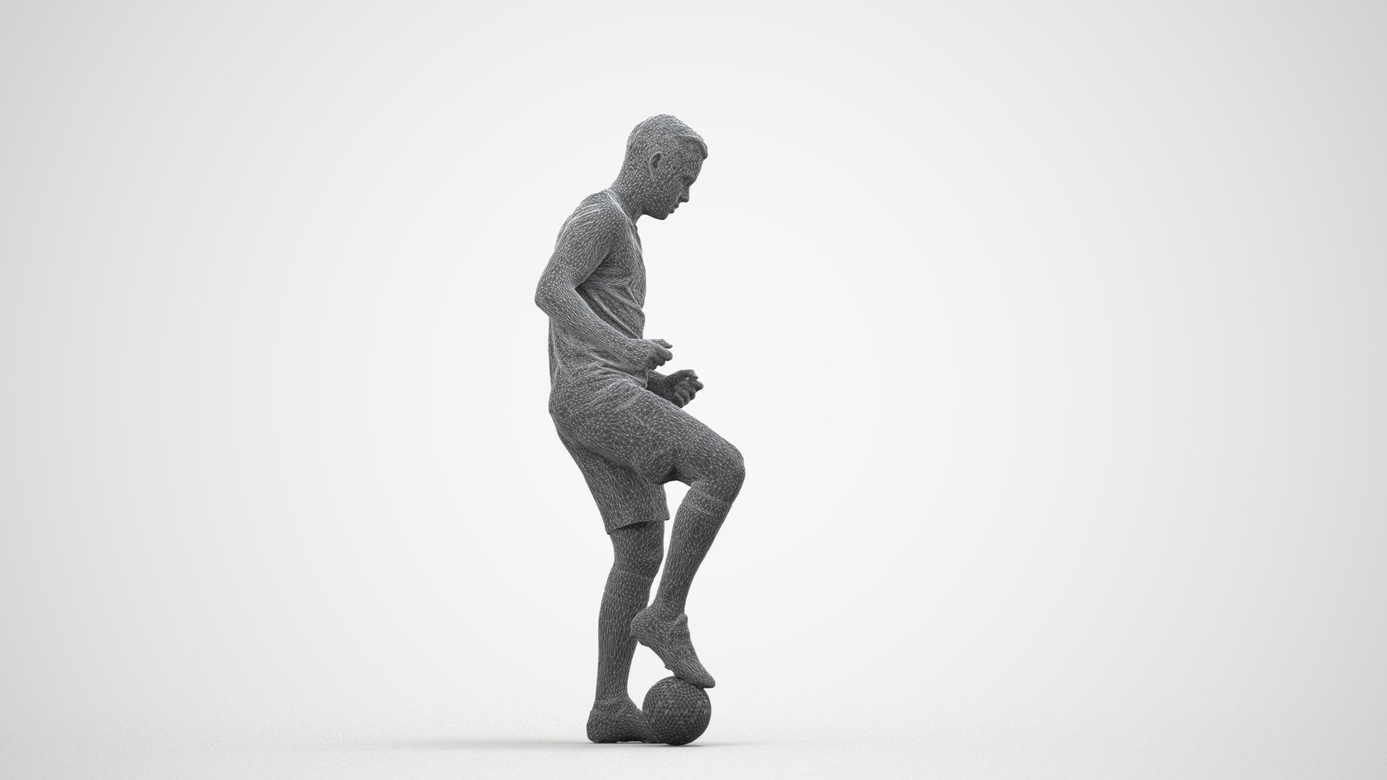 scanned 3D man sport, photogrammetry people for Enscape and V-Ray, wireframe side view