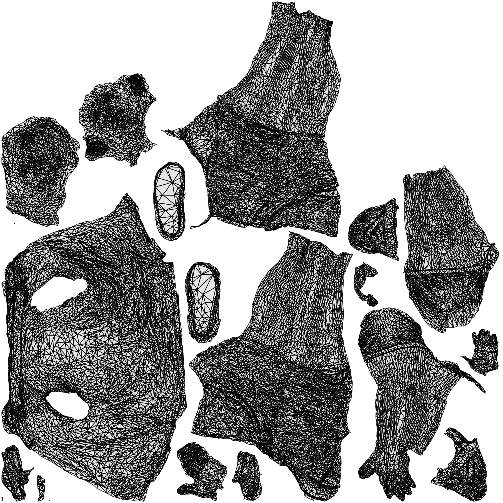realistic 3D man casual standing, scanned archviz people for Blender and 3ds Max, wireframe top-down view