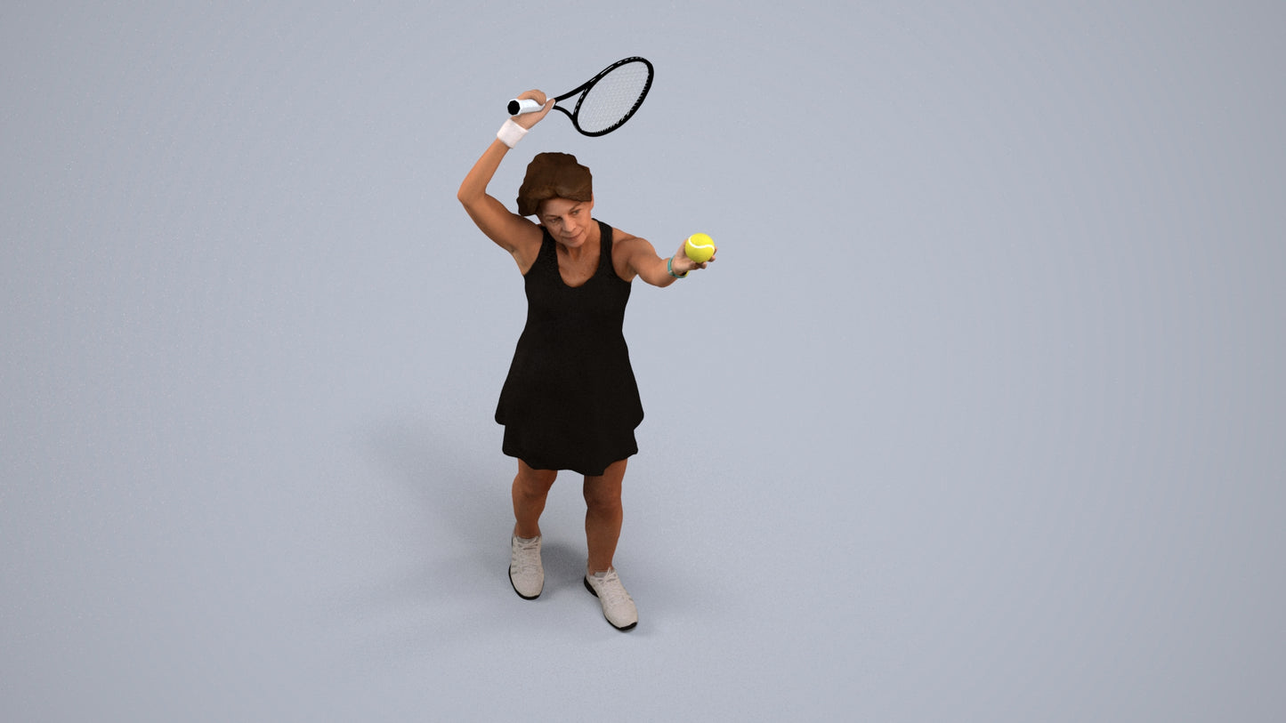scanned 3D woman sport, photogrammetry people for Enscape and V-Ray, back view render