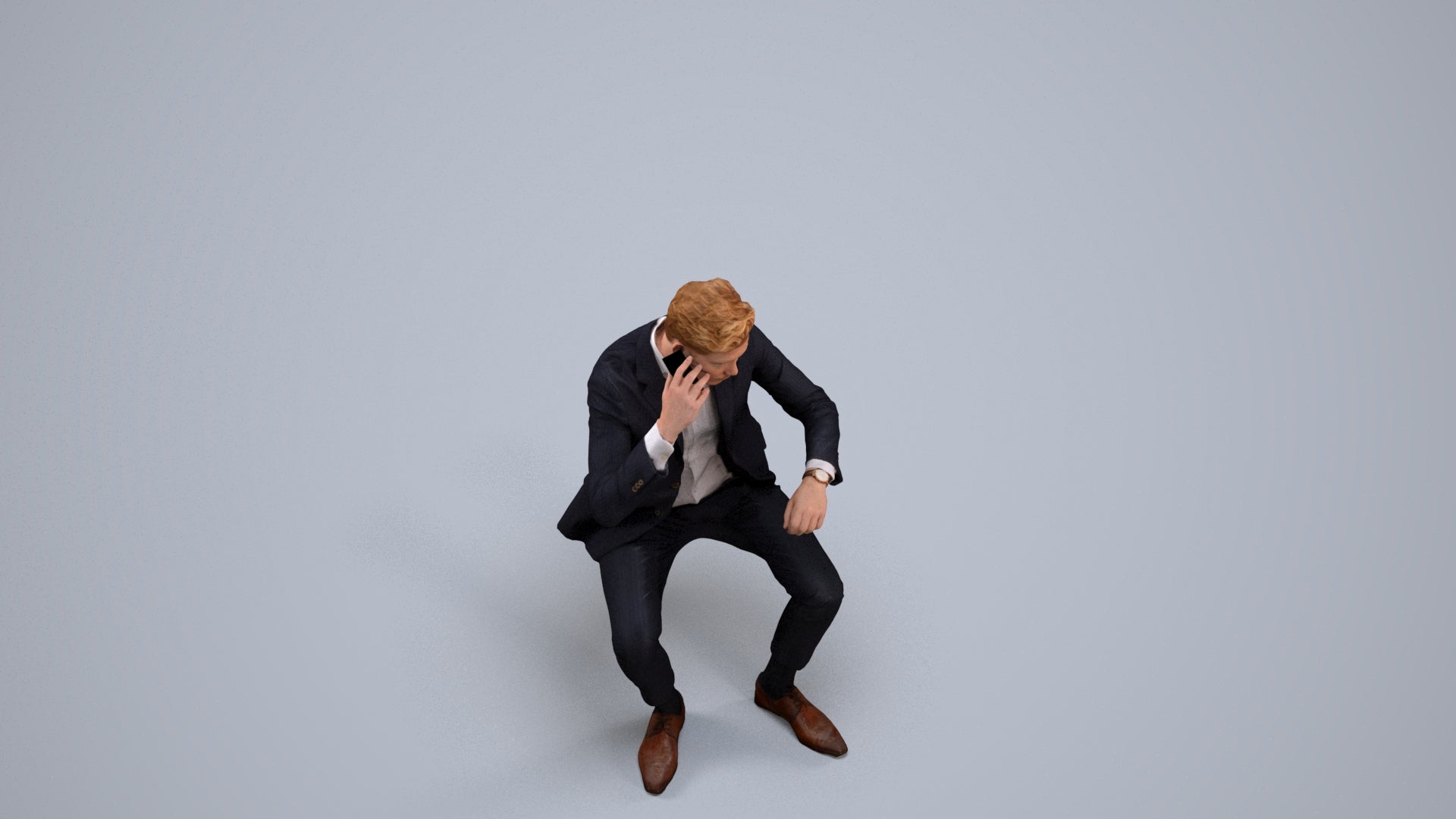 photogrammetry 3D man business, realistic human model archviz FBX, back view render