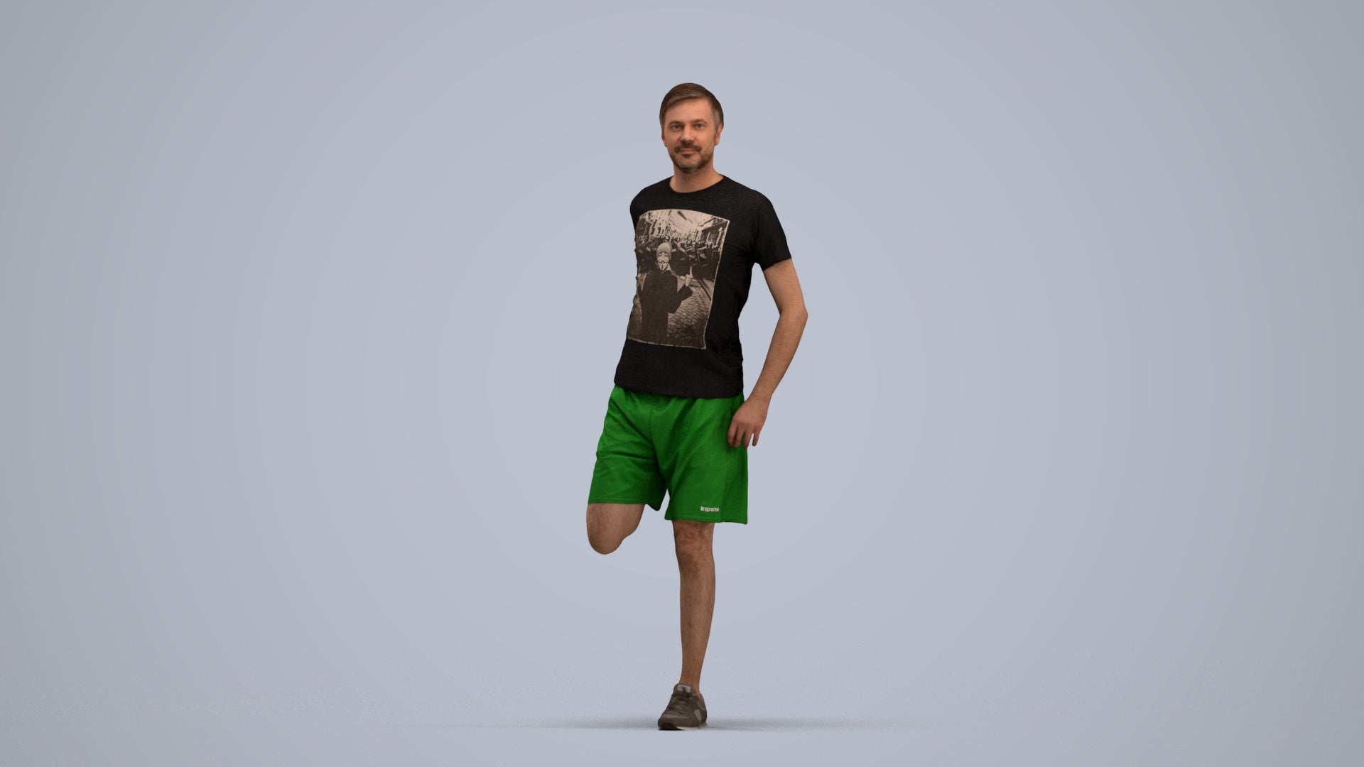 realistic 3D people man standing, render-ready for V-Ray and Corona, FBX OBJ, standing pose render