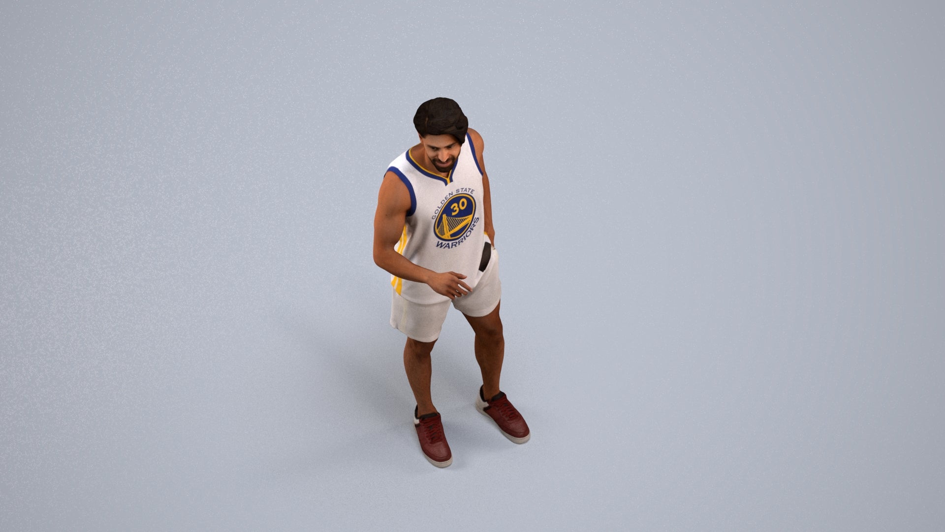 realistic 3D people man sport standing, render-ready for V-Ray and Corona, FBX OBJ, back view render