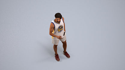 realistic 3D people man sport standing, render-ready for V-Ray and Corona, FBX OBJ, back view render