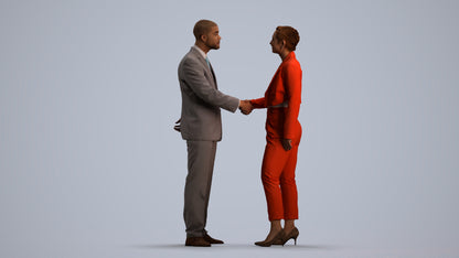 3D scanned woman business, photorealistic archviz people for Enscape and SketchUp, front view render