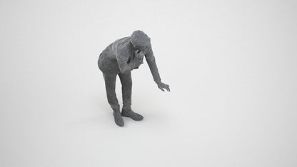 realistic 3D man business, scanned archviz people for Blender and 3ds Max, wireframe three-quarter view