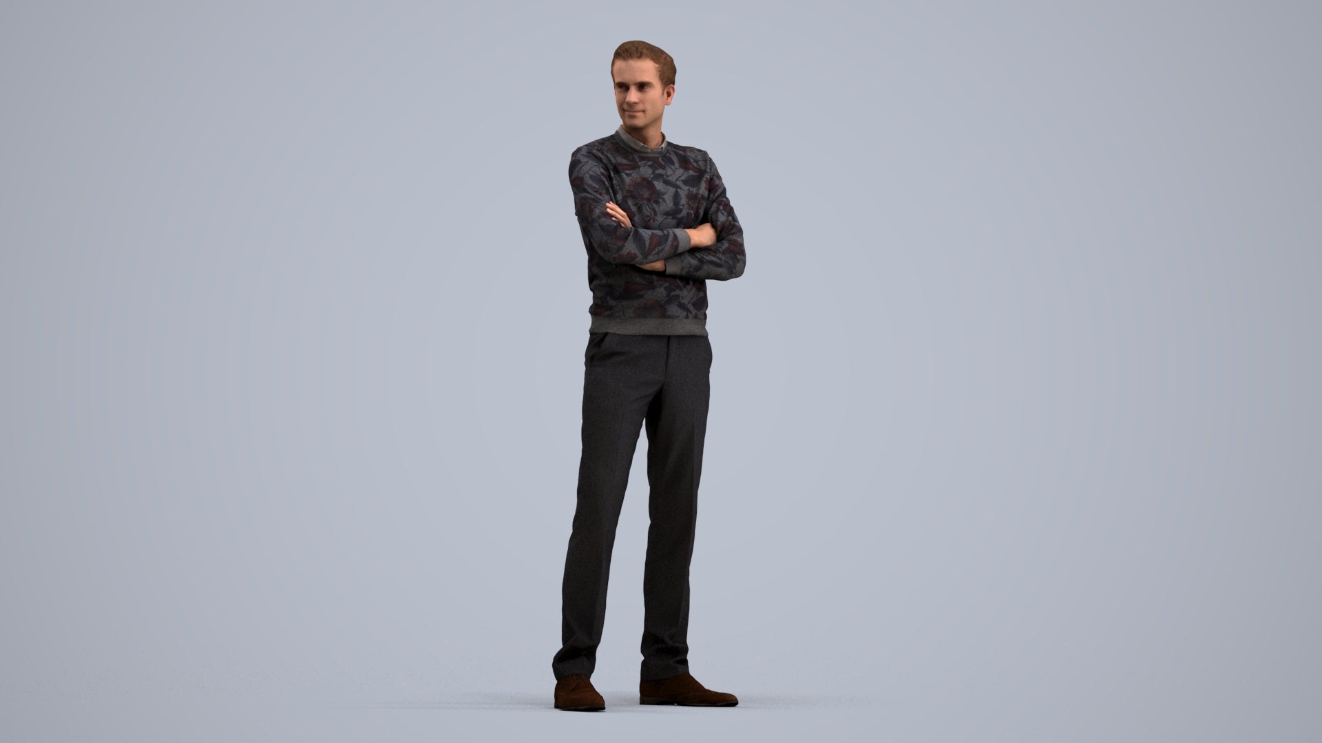 photogrammetry 3D man casual standing, realistic human model archviz FBX, standing pose render
