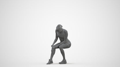 realistic 3D woman sport, scanned archviz people for Blender and 3ds Max, three-quarter front view render
