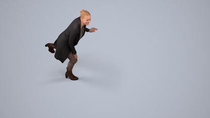 realistic 3D people woman business standing, render-ready for V-Ray and Corona, FBX OBJ, back view render