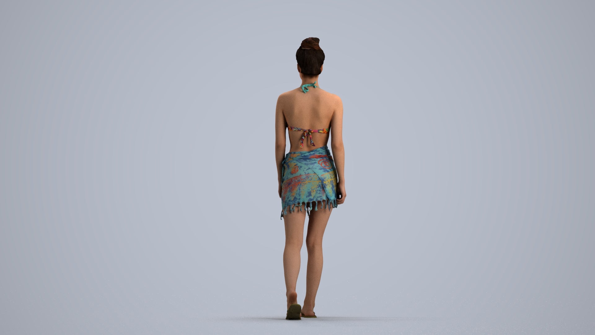 scanned 3D woman pool, photogrammetry people for Enscape and V-Ray, front view render