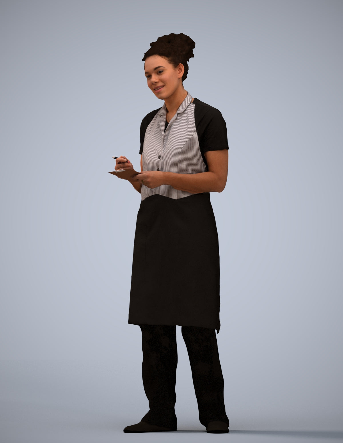 realistic 3D people woman hospitality, render-ready for V-Ray and Corona, FBX OBJ