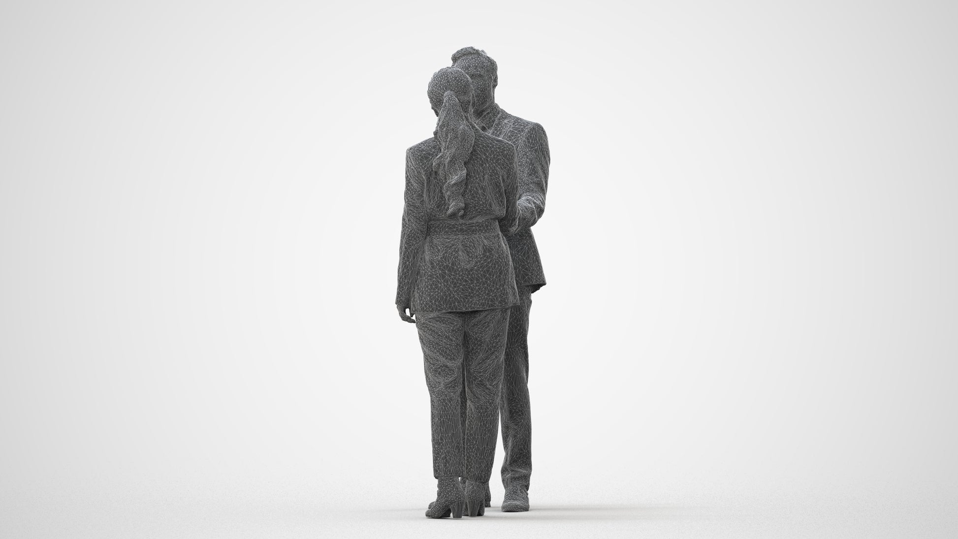 3D human model woman formal business, photogrammetry scanned person for archviz, square thumbnail