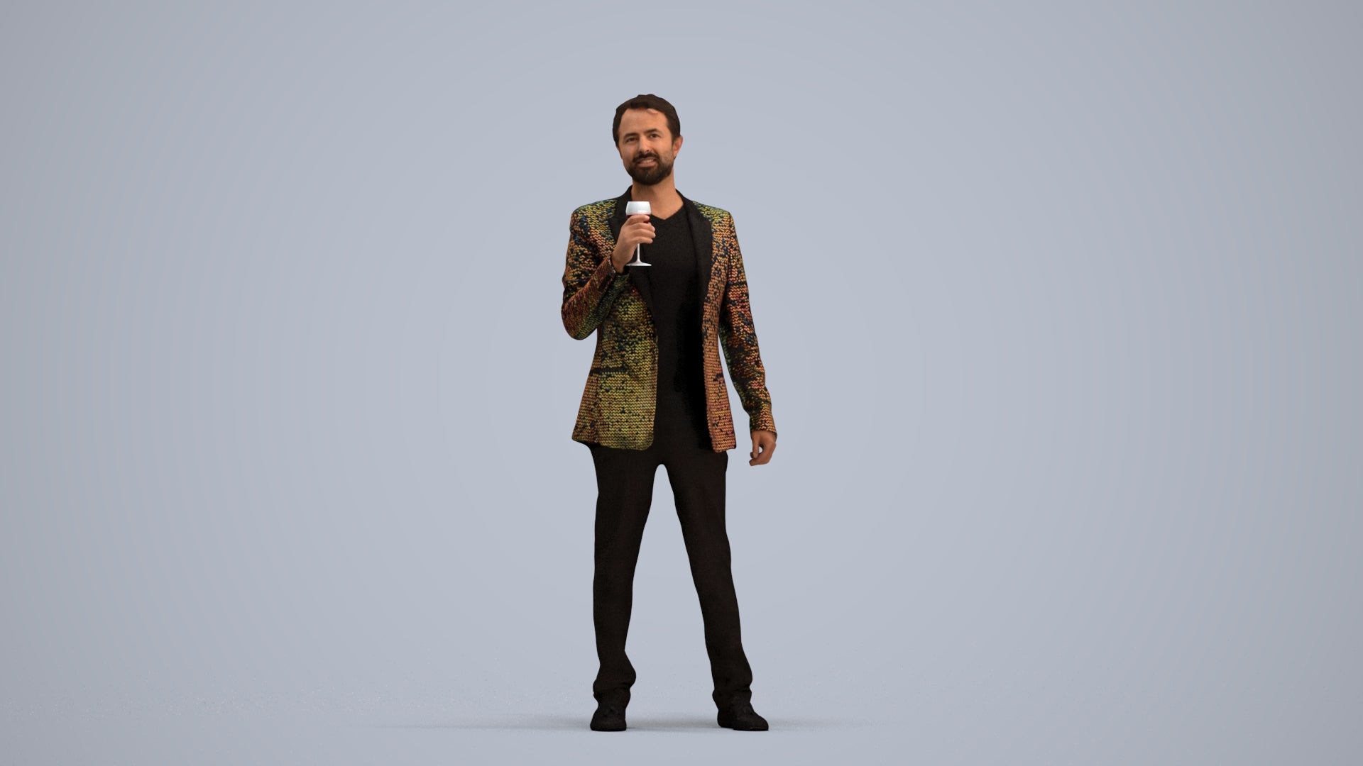 scanned 3D man formal formalaffairs, photogrammetry people for Enscape and V-Ray, standing pose render