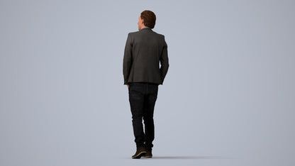 realistic 3D man business, scanned archviz people for Blender and 3ds Max, three-quarter view render