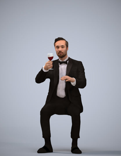realistic 3D human man formal formalaffairs, archviz people FBX OBJ for Blender