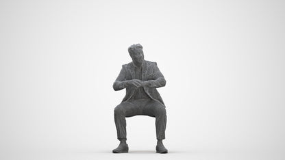 3D people model man business, scanned human for 3ds Max rendering, three-quarter front view render