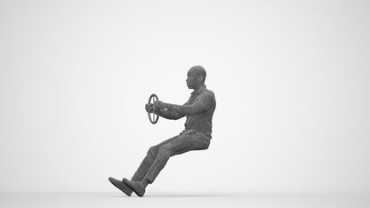 photogrammetry 3D boy casual driving, realistic human model archviz FBX, wireframe back view