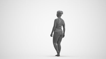 realistic 3D people woman sport, render-ready for V-Ray and Corona, FBX OBJ, wireframe front view