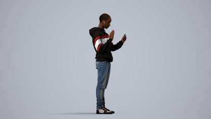 realistic 3D people boy casual kids, render-ready for V-Ray and Corona, FBX OBJ, side view render