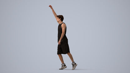 realistic 3D man sport, scanned archviz people for Blender and 3ds Max, three-quarter view render