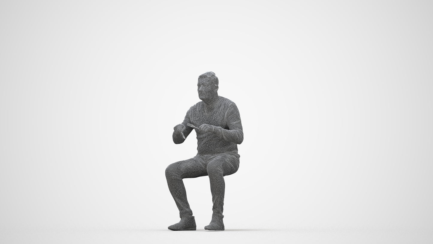 photogrammetry 3D man casual business, realistic human model archviz FBX, wireframe back view