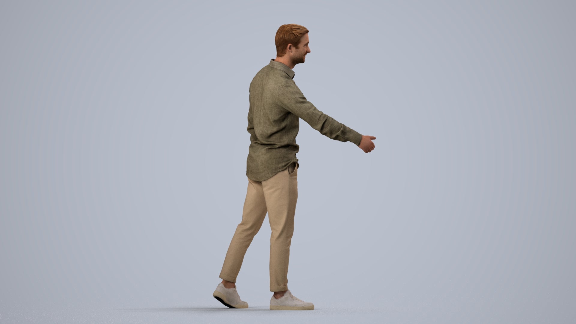 realistic 3D people man casual mix, render-ready for V-Ray and Corona, FBX OBJ, side view render