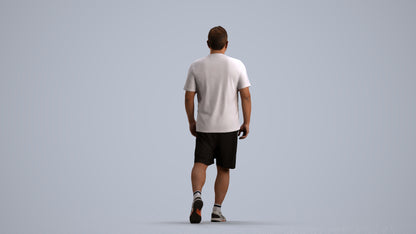 3D people model man sport, scanned human for 3ds Max rendering, front view render