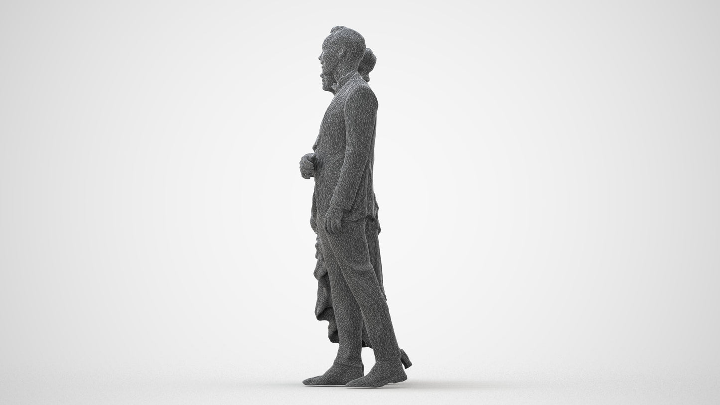 photogrammetry 3D woman formal couple, realistic human model archviz FBX, square thumbnail