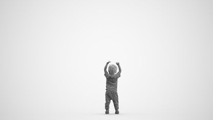 3D people model boy casual kids, scanned human for 3ds Max rendering, wireframe front view