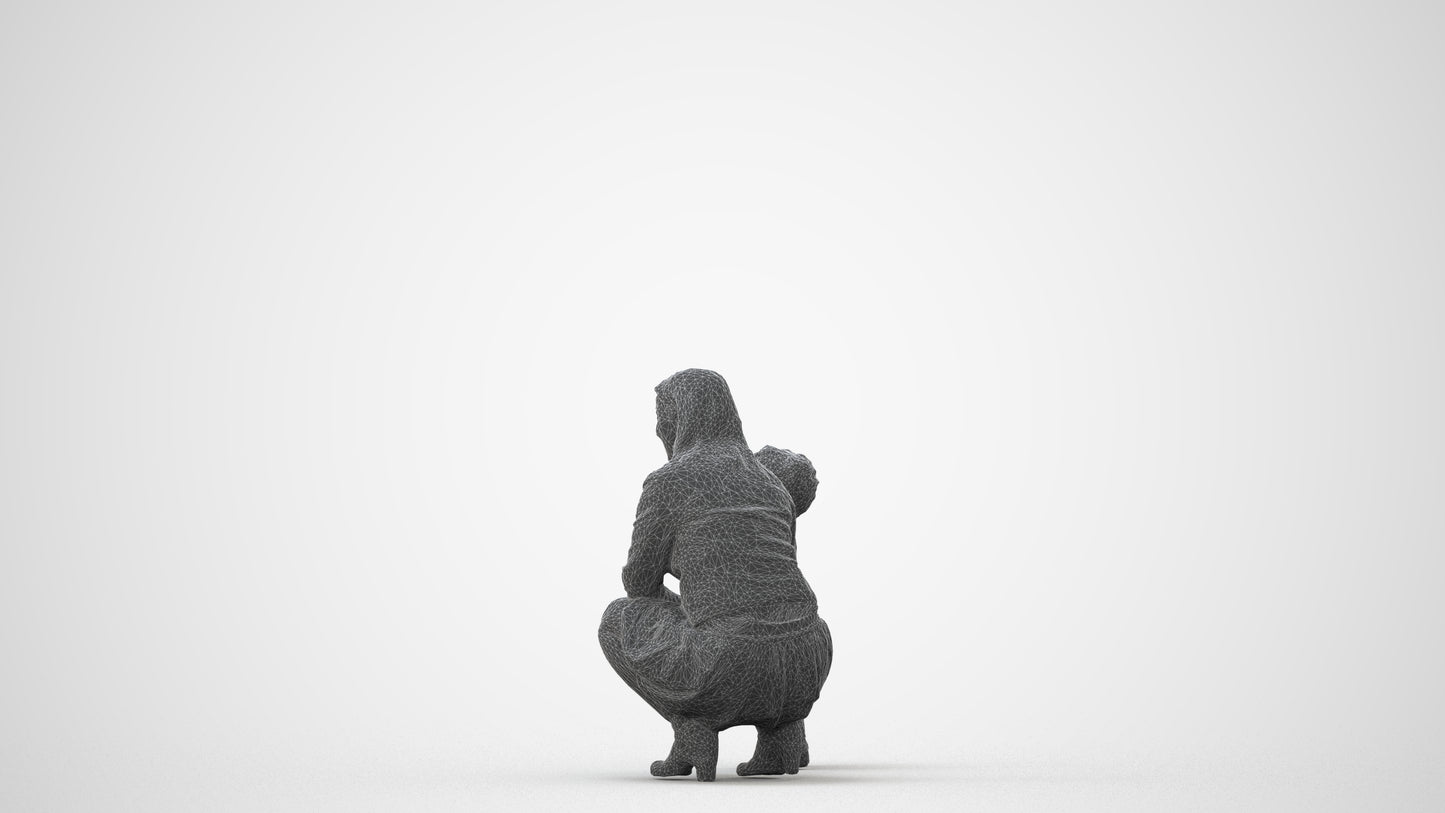 scanned 3D girl casual kids, photogrammetry people for Enscape and V-Ray, square thumbnail