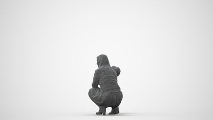 scanned 3D girl casual kids, photogrammetry people for Enscape and V-Ray, square thumbnail
