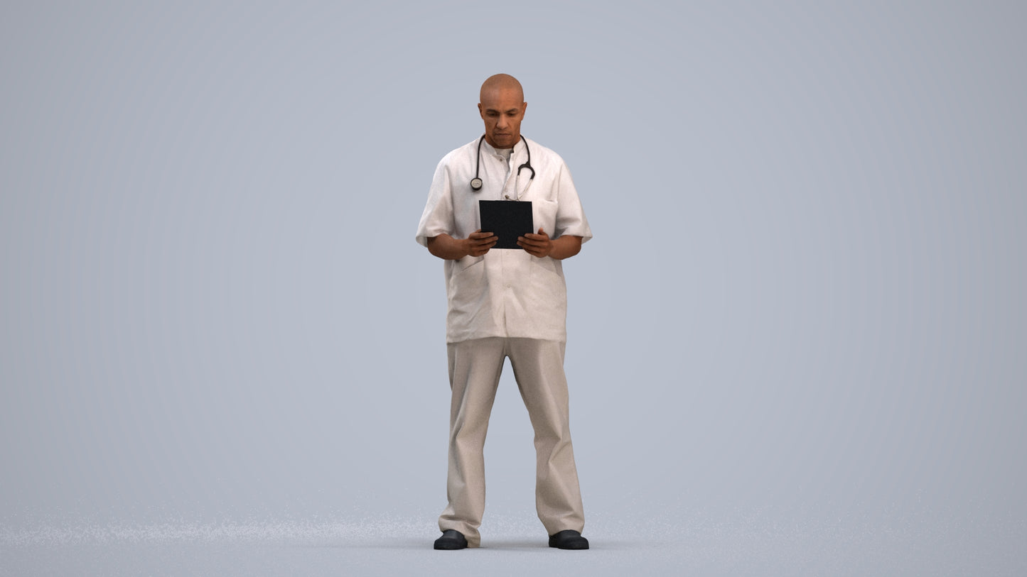 3D people model man medical, scanned human for 3ds Max rendering, standing pose render