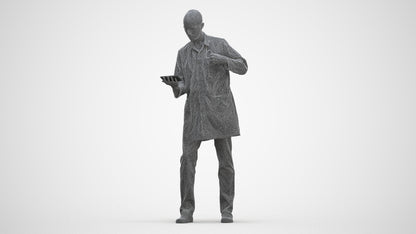 photogrammetry 3D man medical, realistic human model archviz FBX, three-quarter front view render