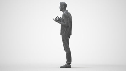 3D people model man casual standing, scanned human for 3ds Max rendering, square thumbnail