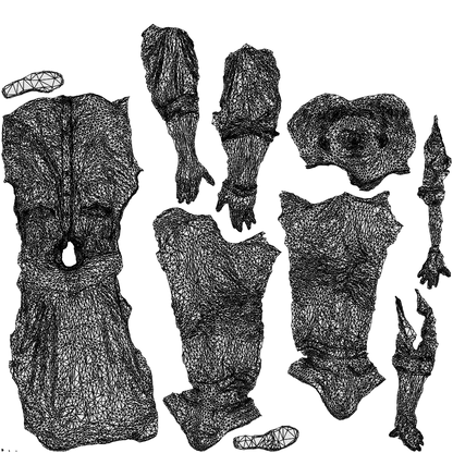 realistic 3D man casual walking, scanned archviz people for Blender and 3ds Max, wireframe top-down view