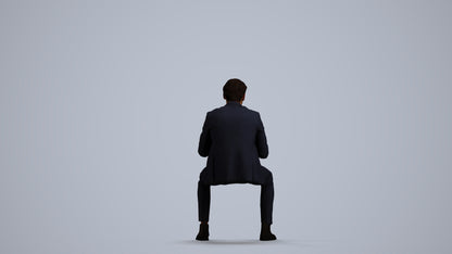 scanned 3D man business, photogrammetry people for Enscape and V-Ray, front view render