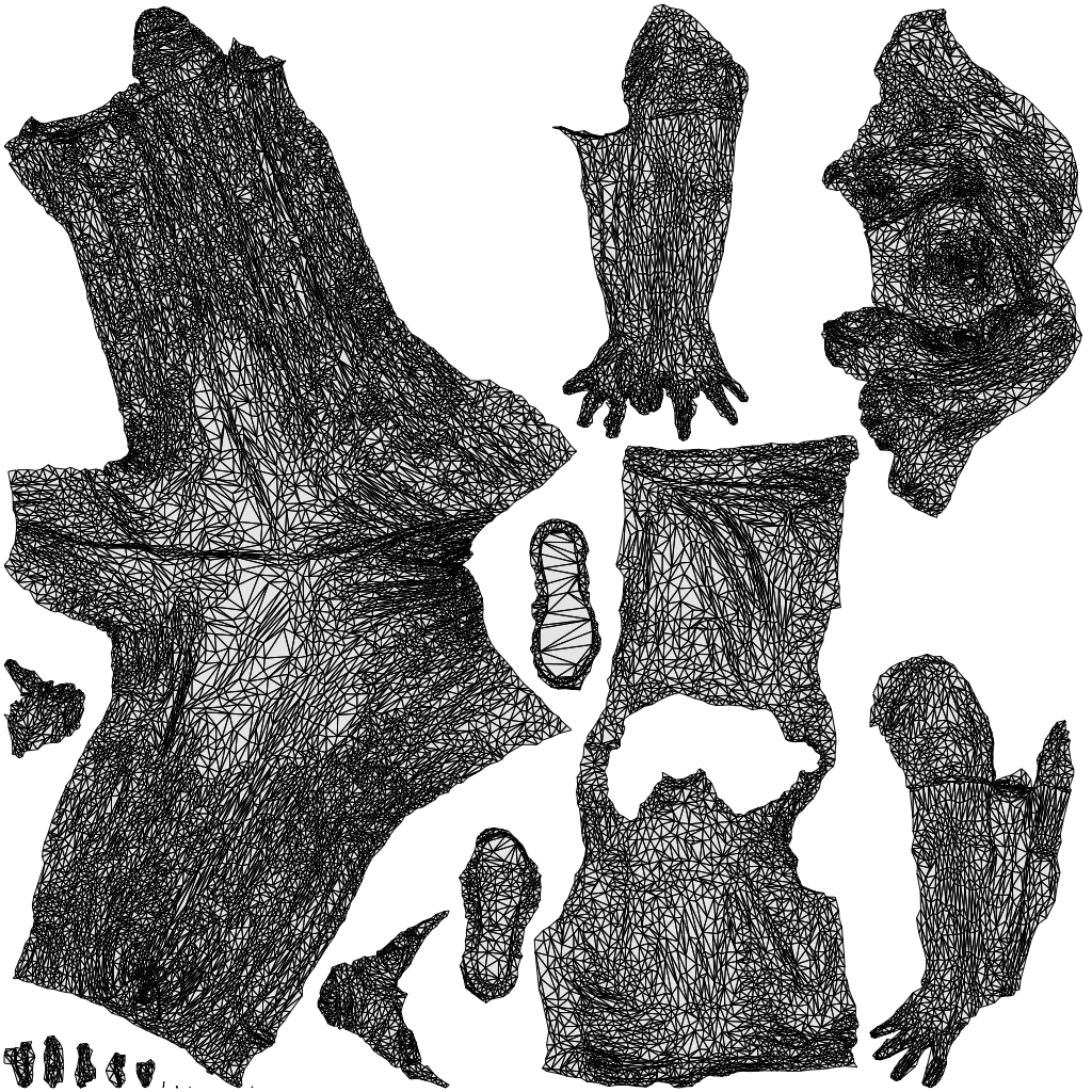 3D scanned woman walking casual, photorealistic archviz people for Enscape and SketchUp, wireframe top-down view