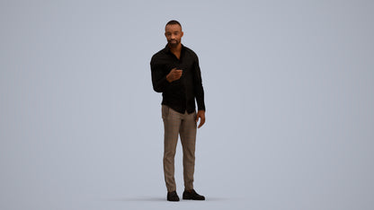photogrammetry 3D man business standing, realistic human model archviz FBX, standing pose render