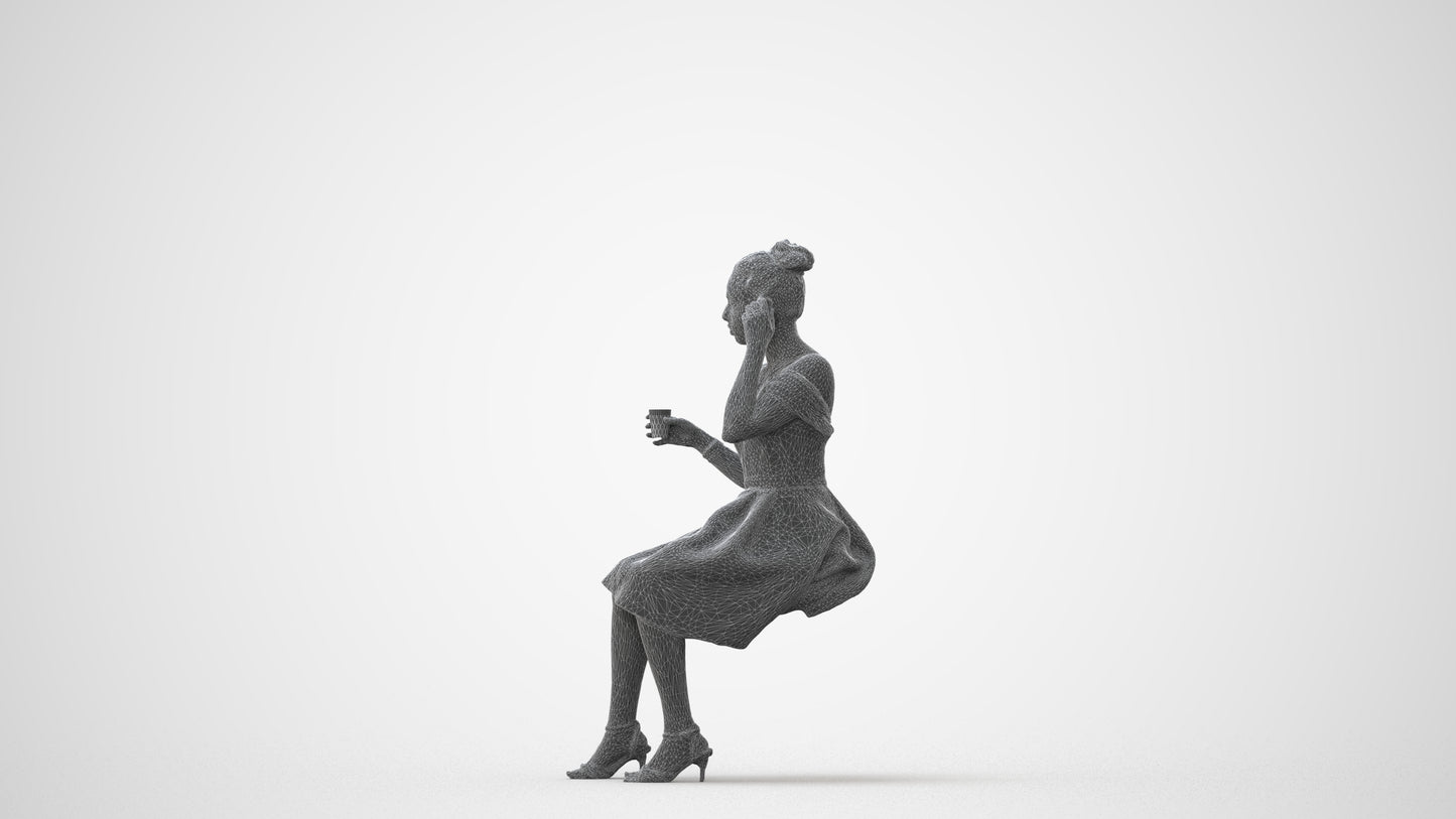 3D scanned woman formalaffairs formal, photorealistic archviz people for Enscape and SketchUp, square thumbnail